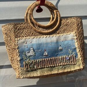Purse lot Capelli  straw lighthouse scene
Chico’s Red Ethnic